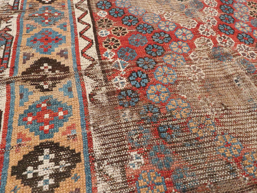 Antique Kurdish Distressed Rug, No.21178 - Gsblank