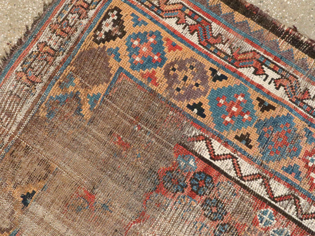 Antique Kurdish Distressed Rug, No.21178 - Gsblank
