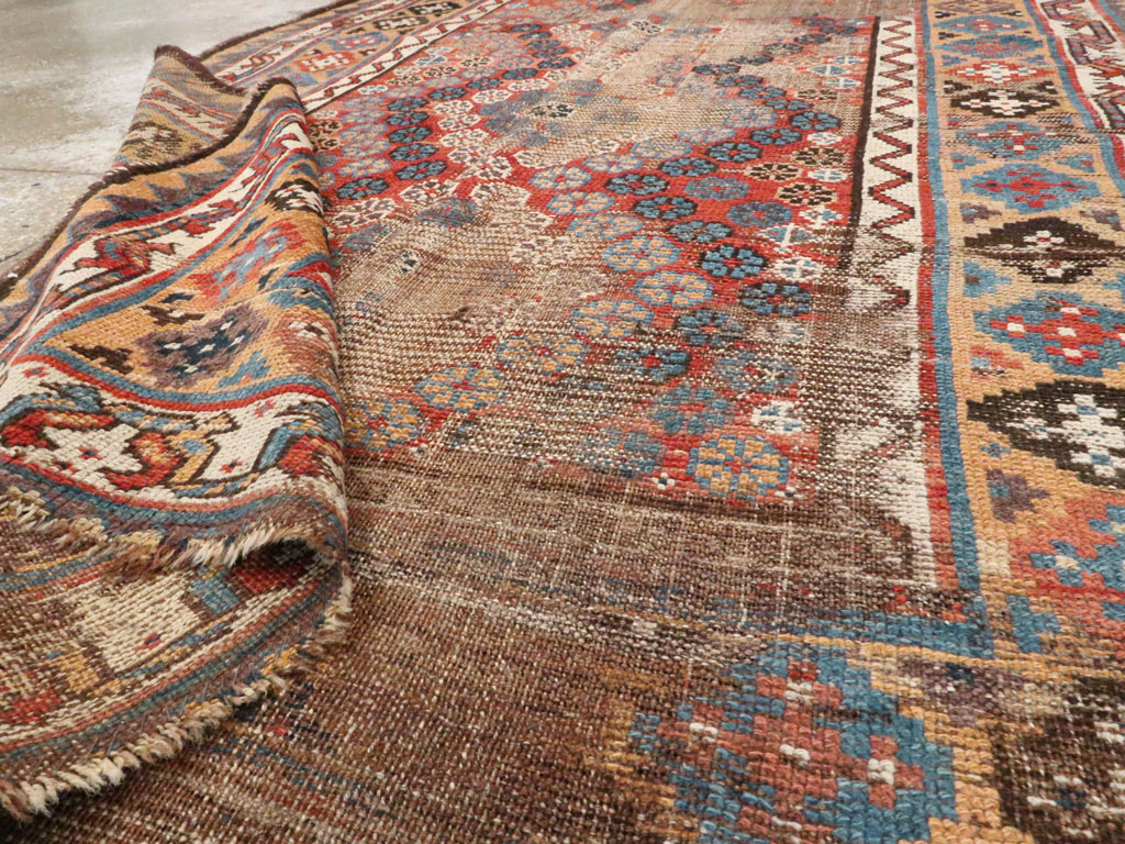 Antique Kurdish Distressed Rug, No.21178 - Gsblank