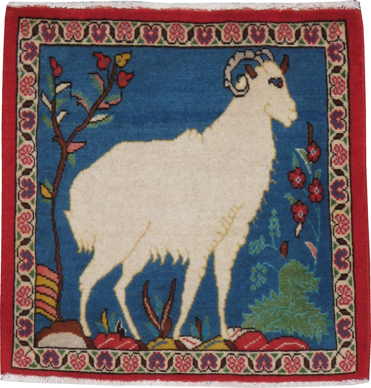 Vintage Persian Tabriz Pictorial Rug, No.21208 - Gsblank