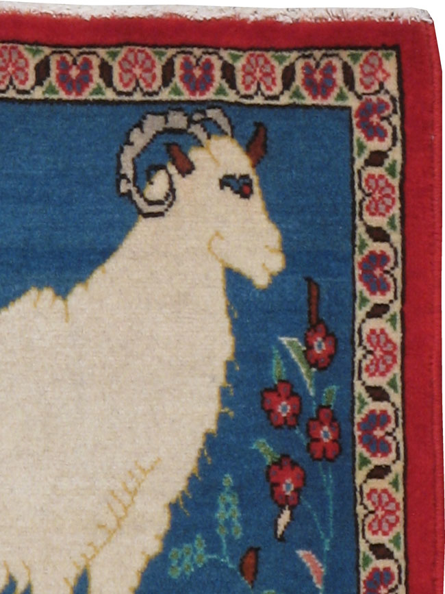 Vintage Persian Tabriz Pictorial Rug, No.21208 - Gsblank