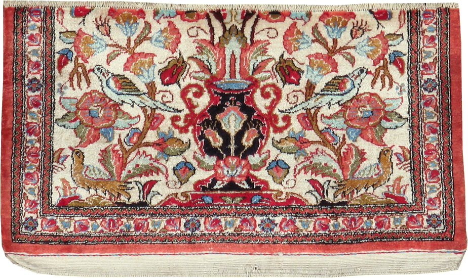Vintage Persian Quom Silk Rug, No.21213 - Gsblank