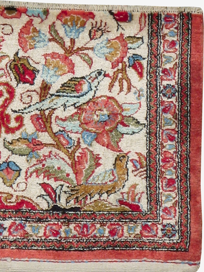 Vintage Persian Quom Silk Rug, No.21213 - Gsblank
