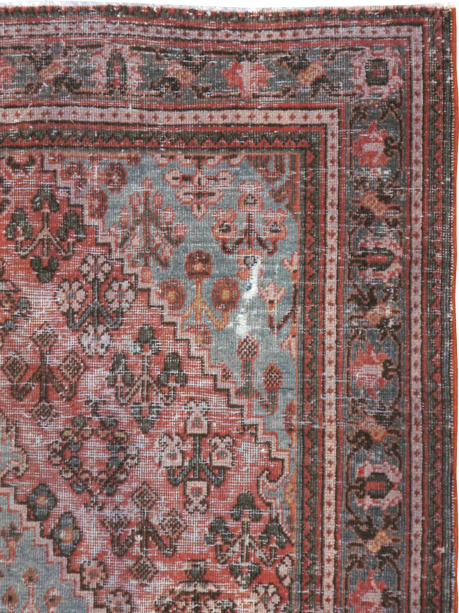 Vintage Persian Joshegan Distressed Rug, No.21217 - Gsblank