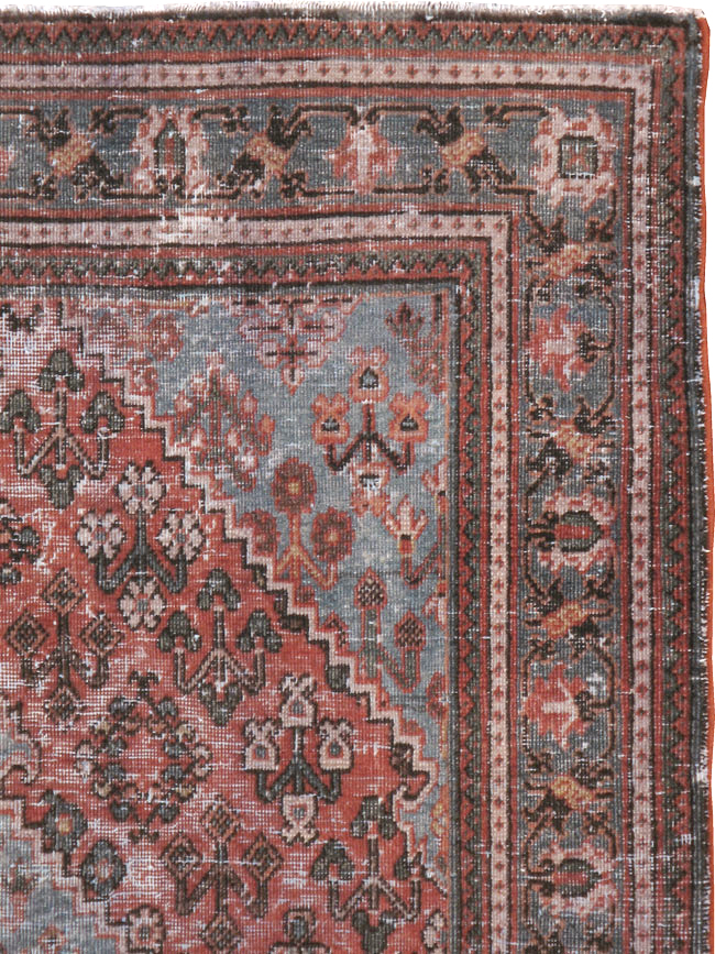Vintage Persian Joshegan Distressed Rug, No.21217 - Gsblank