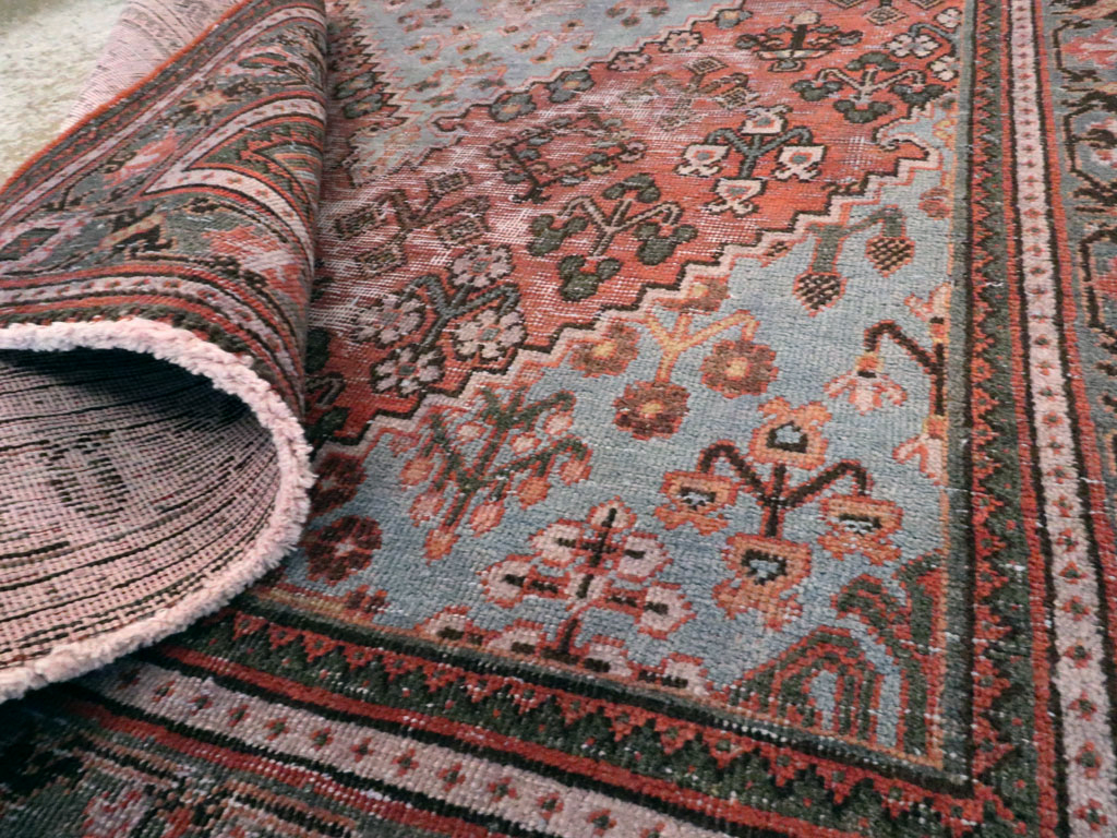 Vintage Persian Joshegan Distressed Rug, No.21217 - Gsblank