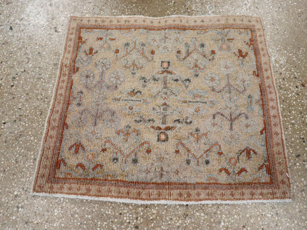 Vintage Persian Joshegan Square Throw Rug, No.21253 - Gsblank