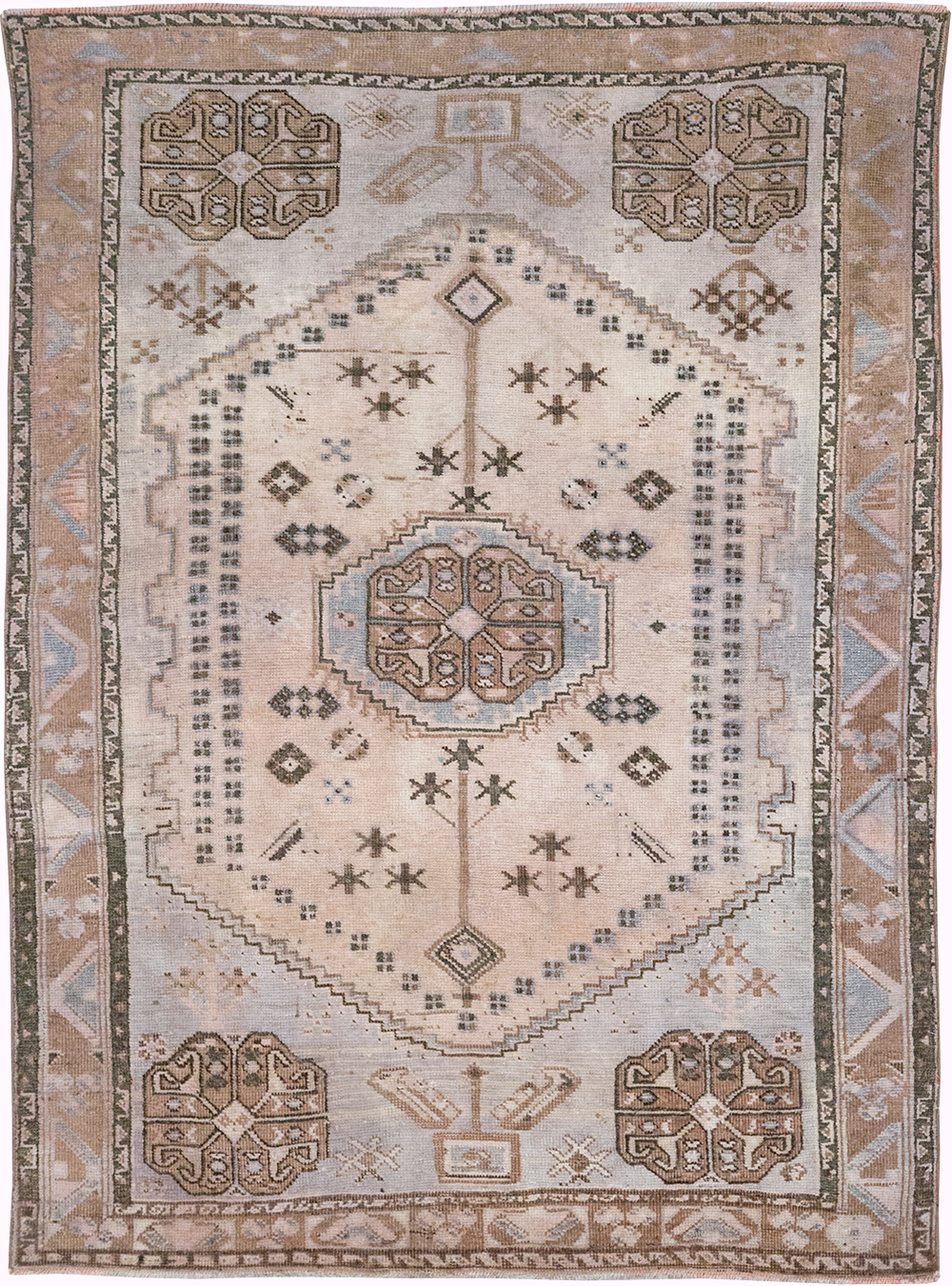 Vintage Persian Shiraz Throw Rug, No.21304 - Gsblank