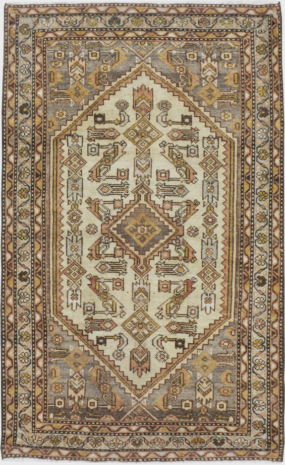 Antique Persian Malayer Throw Rug, No.21453 - Gsblank
