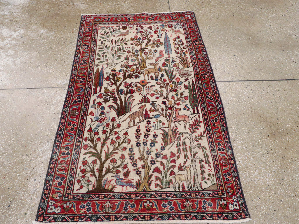 Vintage Persian Tabriz Pictorial Rug, No.21465 - Gsblank