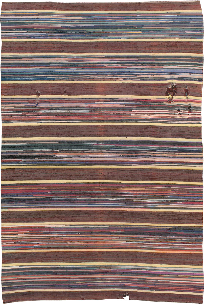 Vintage Distressed American Rag Rug, No.21479 - Gsblank