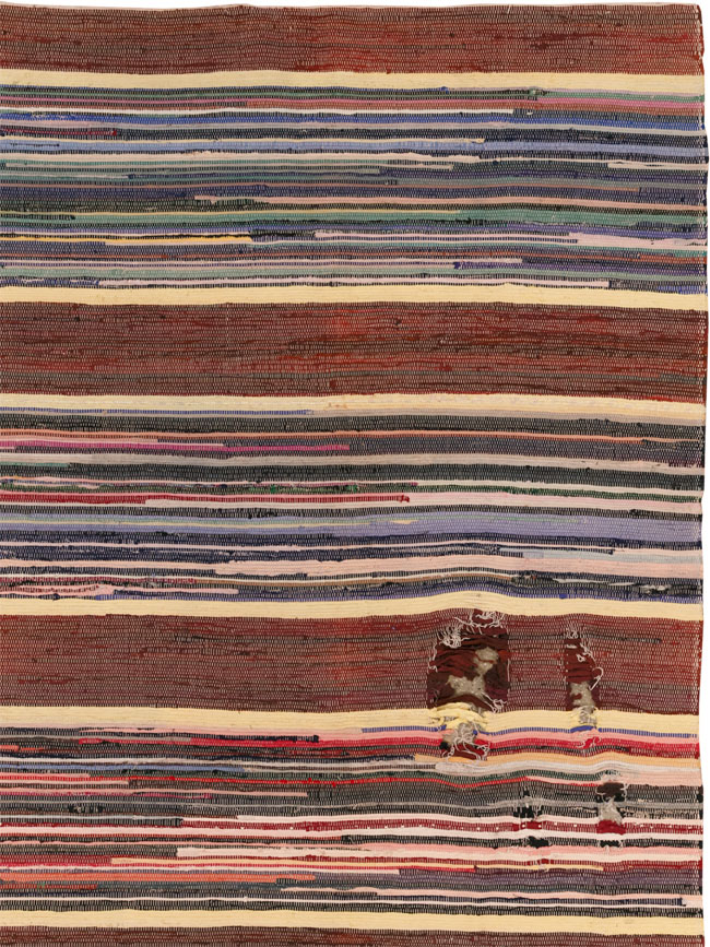 Vintage Distressed American Rag Rug, No.21479 - Gsblank