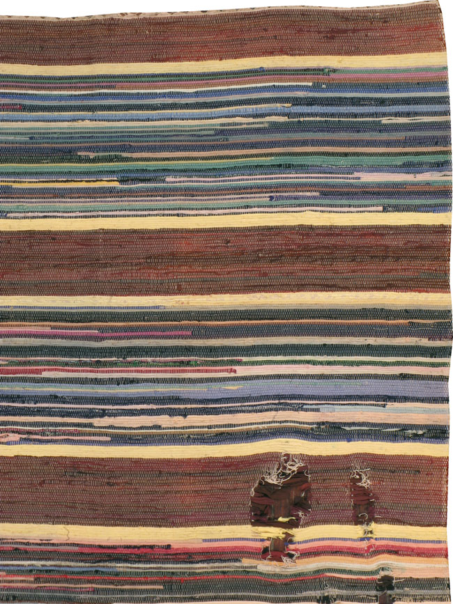 Vintage Distressed American Rag Rug, No.21479 - Gsblank