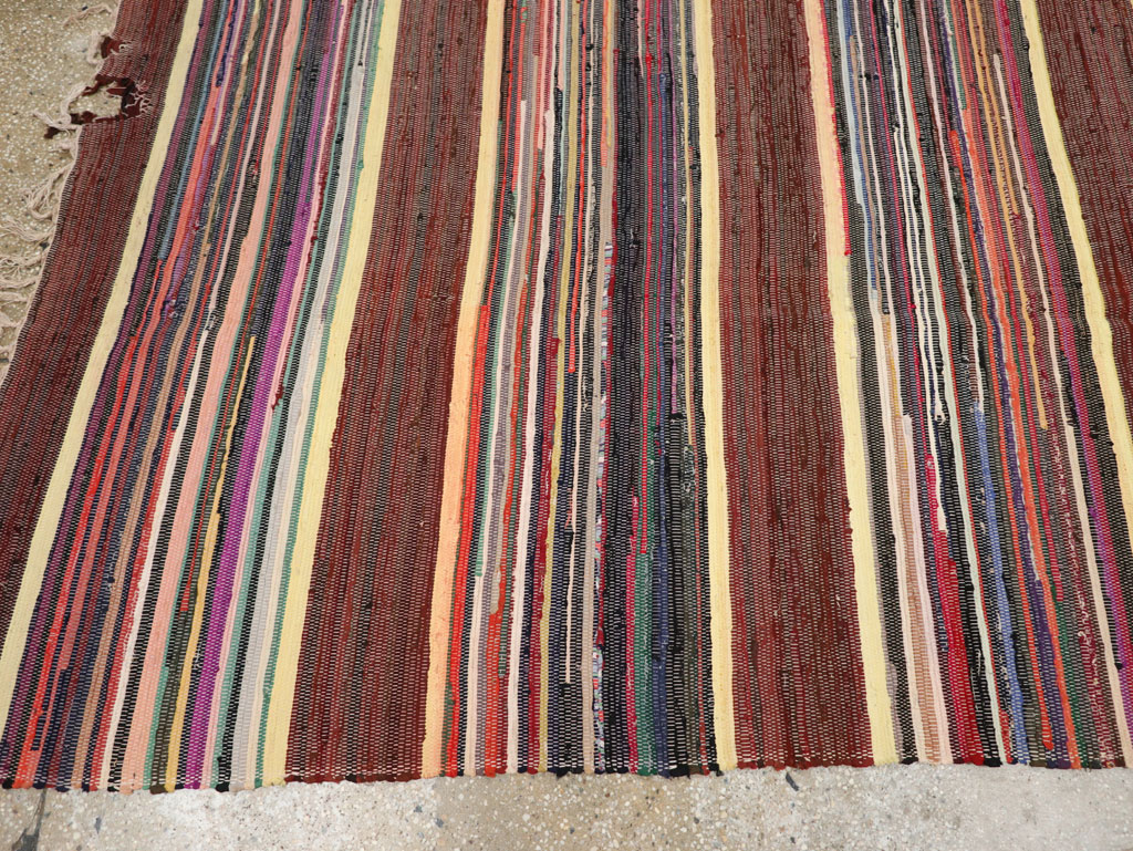 Vintage Distressed American Rag Rug, No.21479 - Gsblank