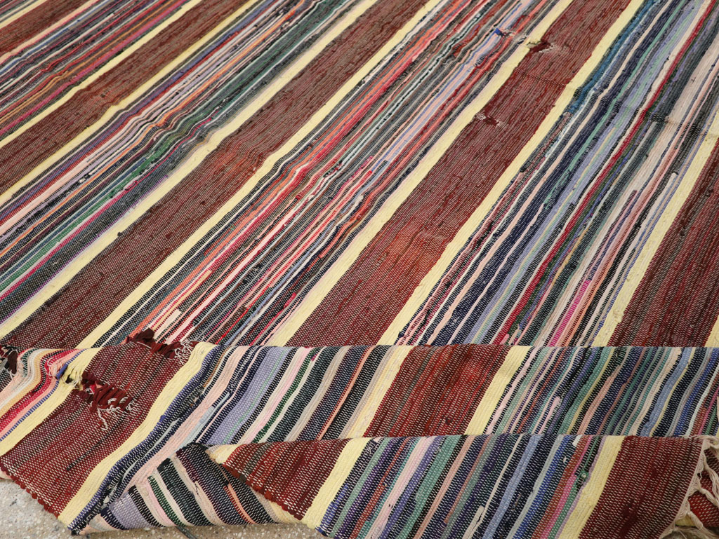 Vintage Distressed American Rag Rug, No.21479 - Gsblank