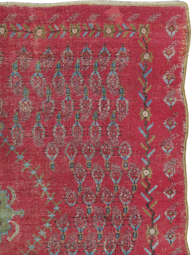 Antique Ghiordes Distressed Rug, No.21510 - Gsblank