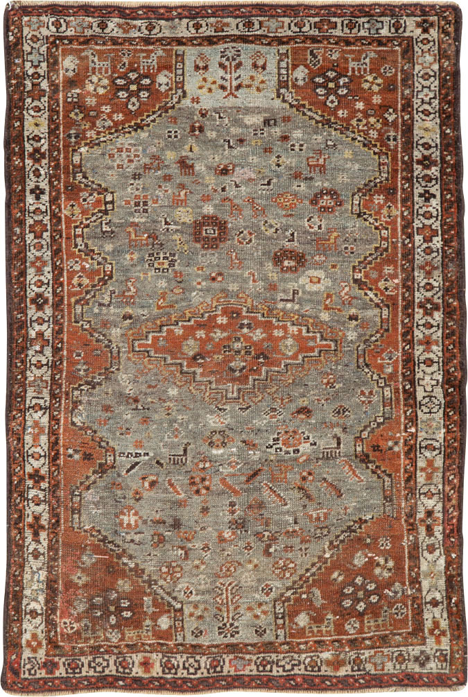 Antique Persian Khamseh Rug, No.21530 - Gsblank