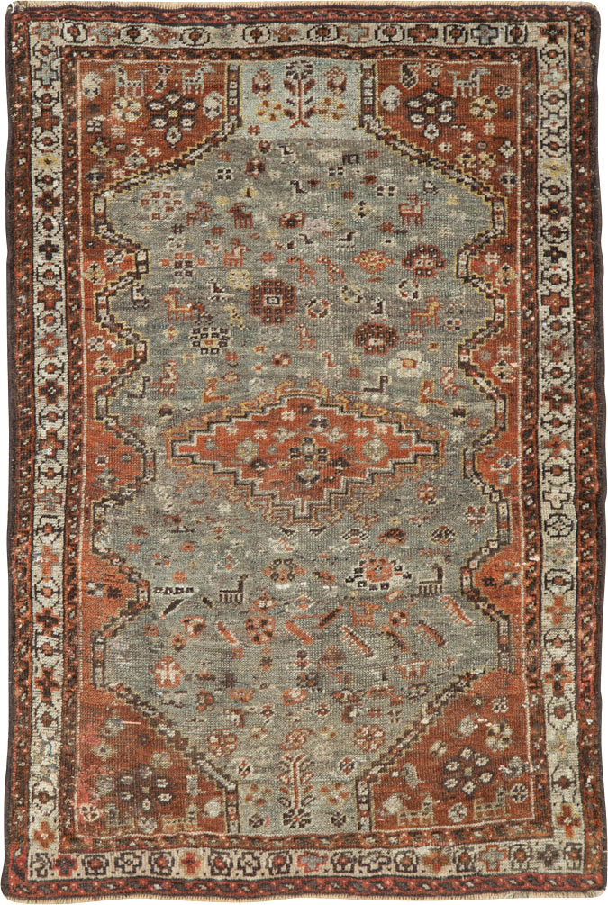 Antique Persian Khamseh Rug, No.21530 - Gsblank