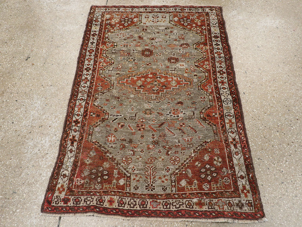 Antique Persian Khamseh Rug, No.21530 - Gsblank