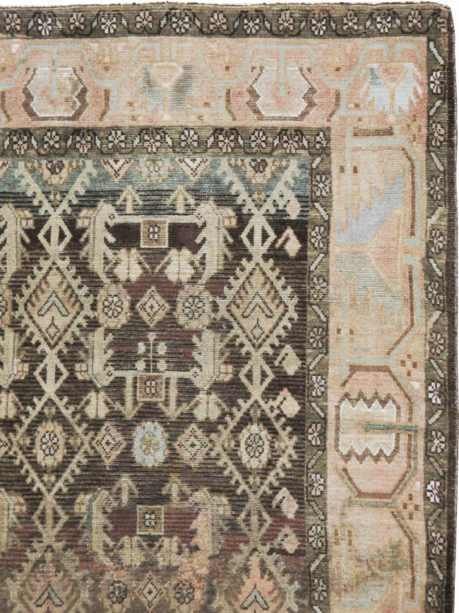 Vintage Persian Malayer Wide Gallery Runner, No.21602 - Gsblank