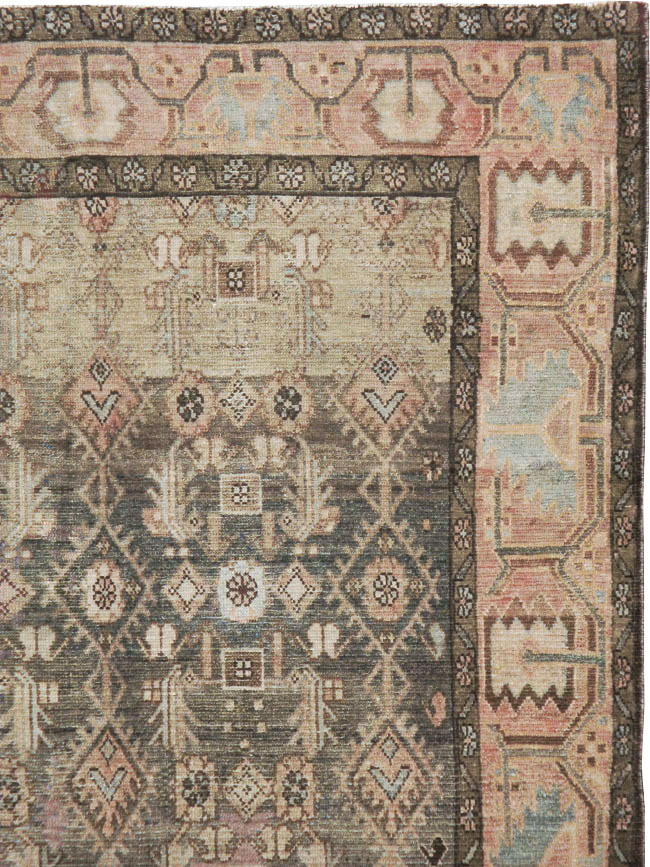 Vintage Persian Malayer Wide Gallery Runner, No.21602 - Gsblank