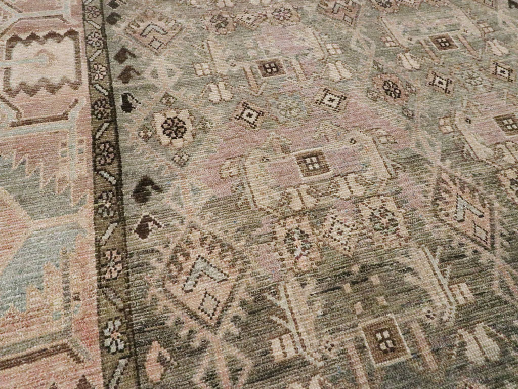 Vintage Persian Malayer Wide Gallery Runner, No.21602 - Gsblank