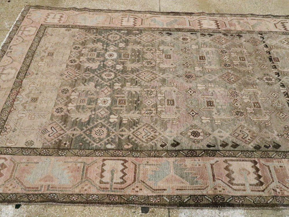 Vintage Persian Malayer Wide Gallery Runner, No.21602 - Gsblank