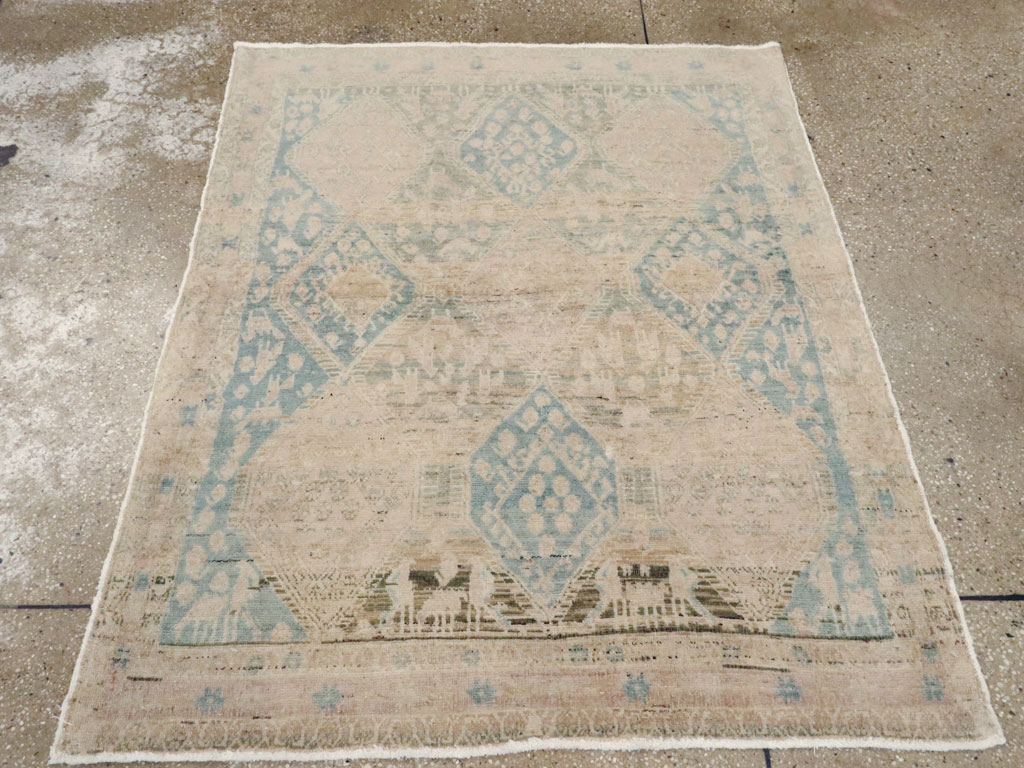 Vintage Afshar Square Rug, No.21620 - Gsblank