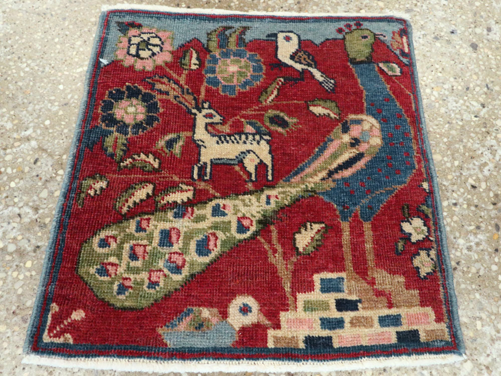 Vintage Persian Tabriz Pictorial Rug (Pair: 1 of 2), No.21643 - Gsblank