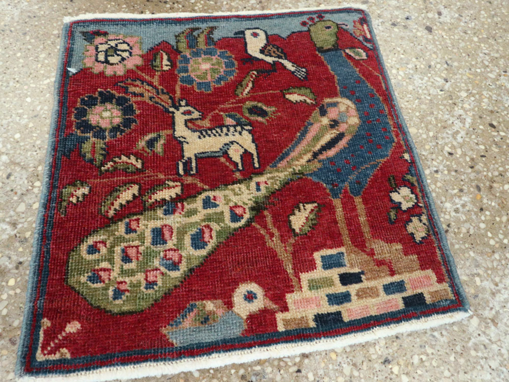 Vintage Persian Tabriz Pictorial Rug (Pair: 1 of 2), No.21643 - Gsblank