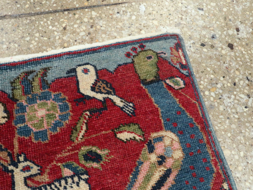 Vintage Persian Tabriz Pictorial Rug (Pair: 1 of 2), No.21643 - Gsblank