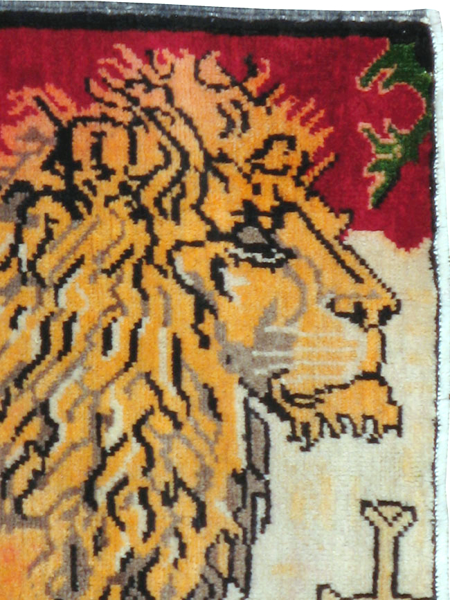 Vintage Persian Kurdish Pictorial Rug, No.21667 - Gsblank