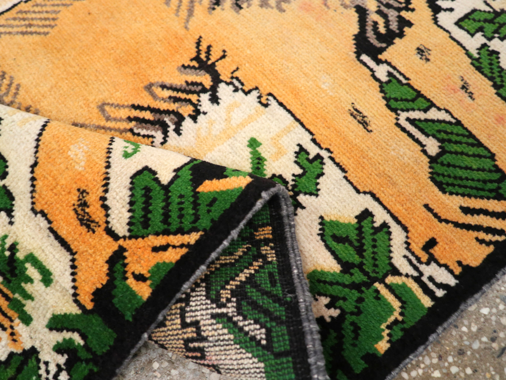 Vintage Persian Kurdish Pictorial Rug, No.21667 - Gsblank