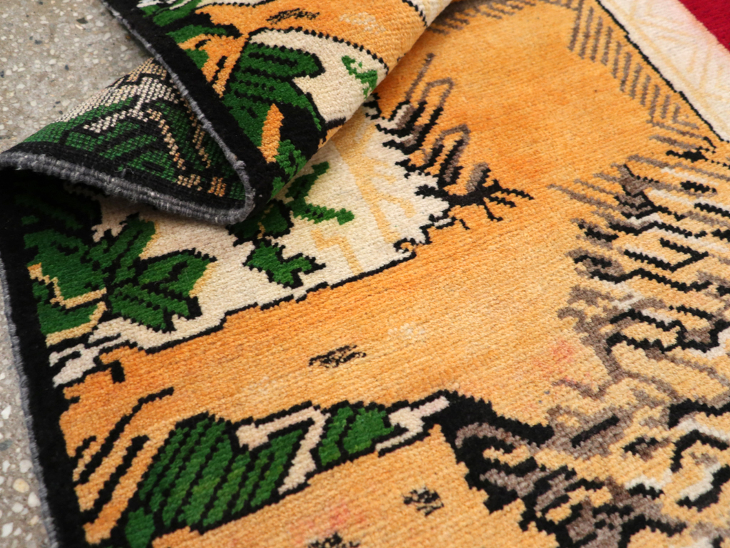 Vintage Persian Kurdish Pictorial Rug, No.21667 - Gsblank