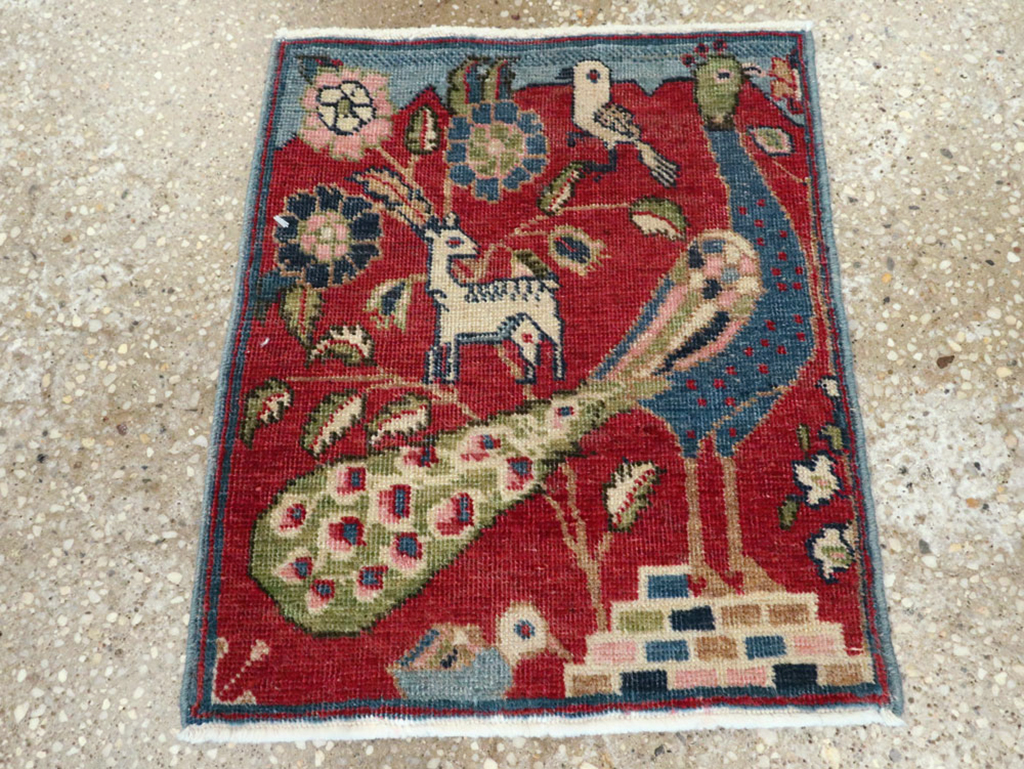 Vintage Persian Tabriz Pictorial Rug (Pair: 2 of 2), No.21679 - Gsblank