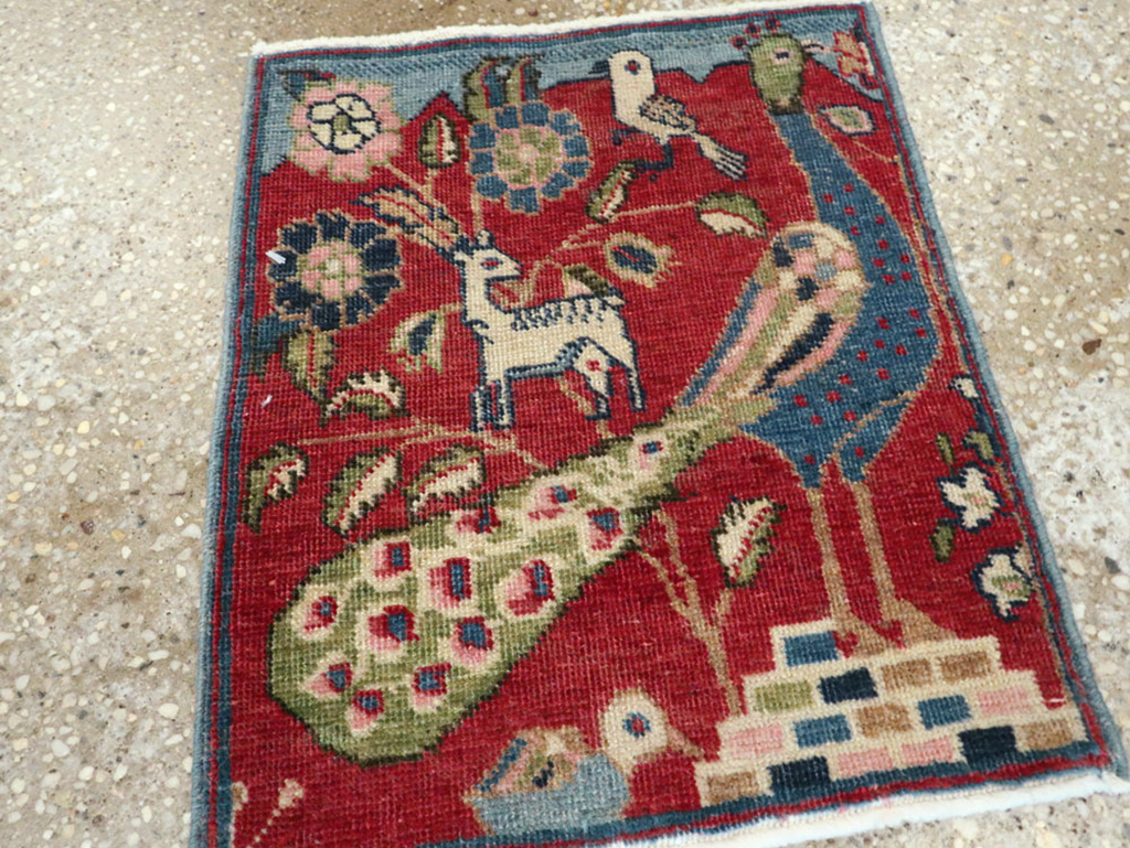 Vintage Persian Tabriz Pictorial Rug (Pair: 2 of 2), No.21679 - Gsblank