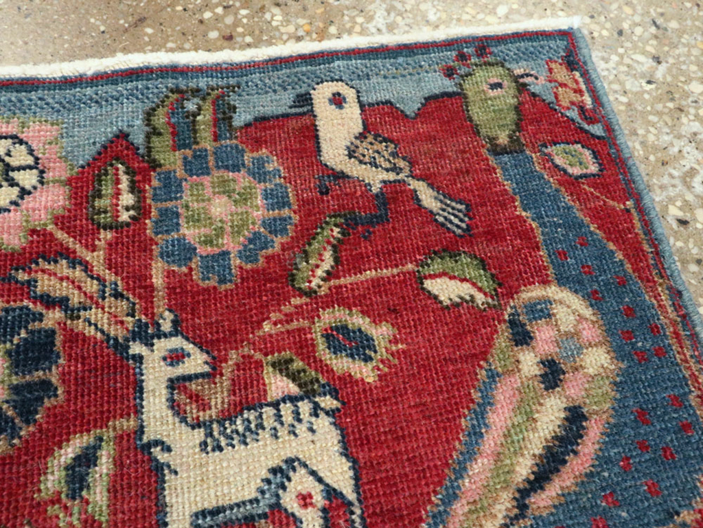 Vintage Persian Tabriz Pictorial Rug (Pair: 2 of 2), No.21679 - Gsblank