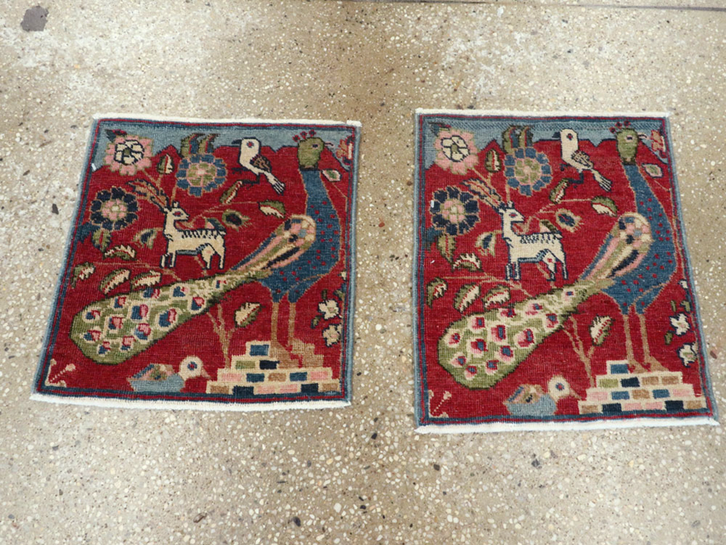 Vintage Persian Tabriz Pictorial Rug (Pair: 2 of 2), No.21679 - Gsblank