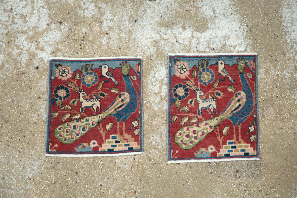 Vintage Persian Tabriz Pictorial Rug (Pair: 2 of 2), No.21679 - Gsblank