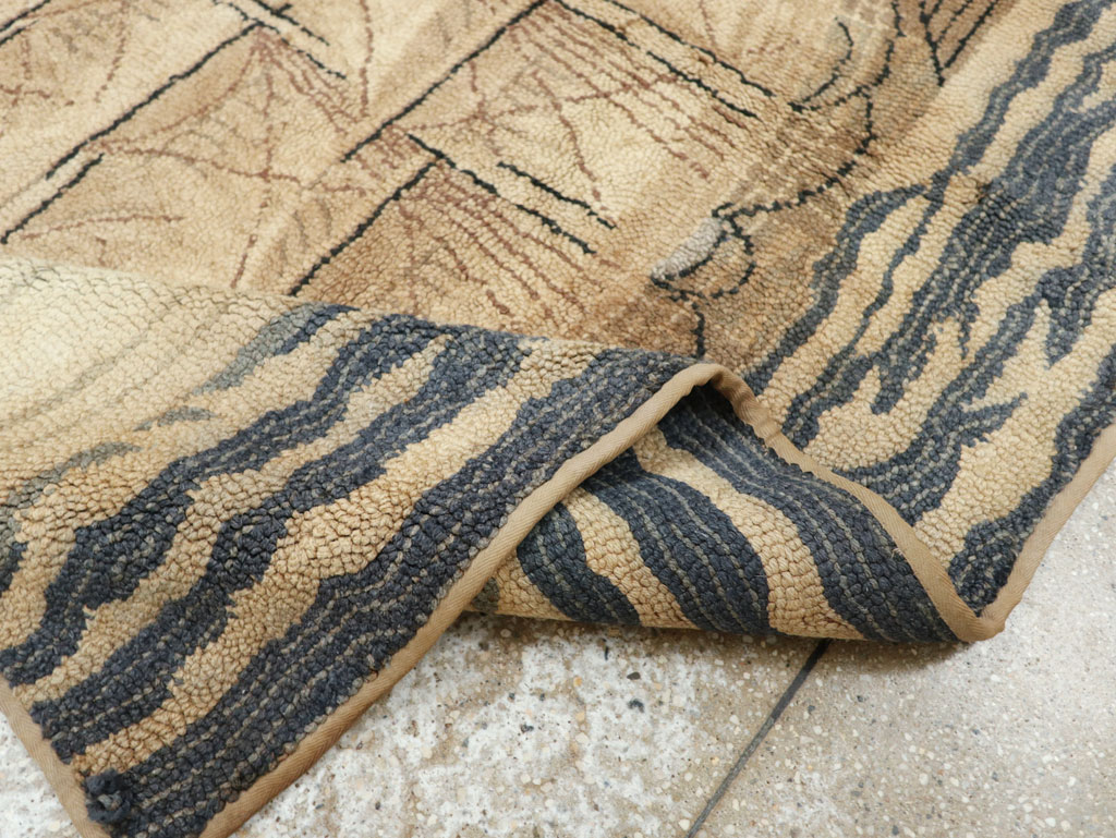 Vintage American Hooked Pictorial Accent Rug, No.21698 - Gsblank