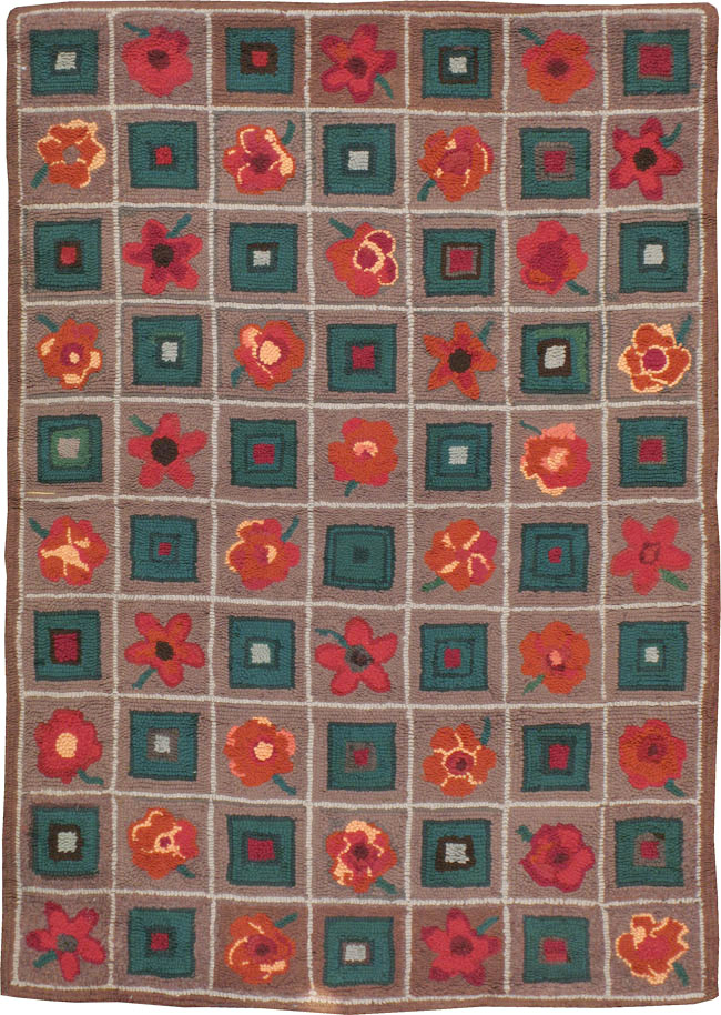 Vintage America Hook Rug, No.21707 - Gsblank