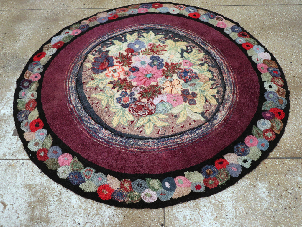 Antique American Hook Rug, No.21716 - Gsblank