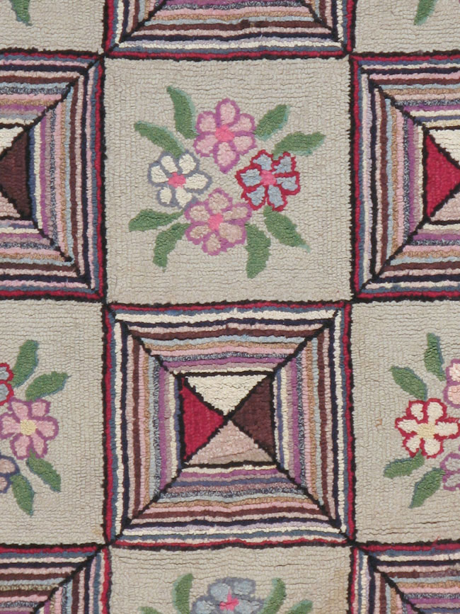 Vintage American Hook Rug, No.21718 - Gsblank