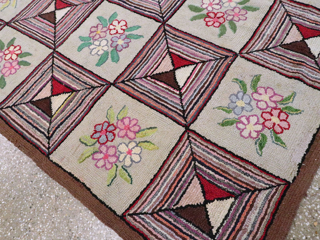 Vintage American Hook Rug, No.21718 - Gsblank