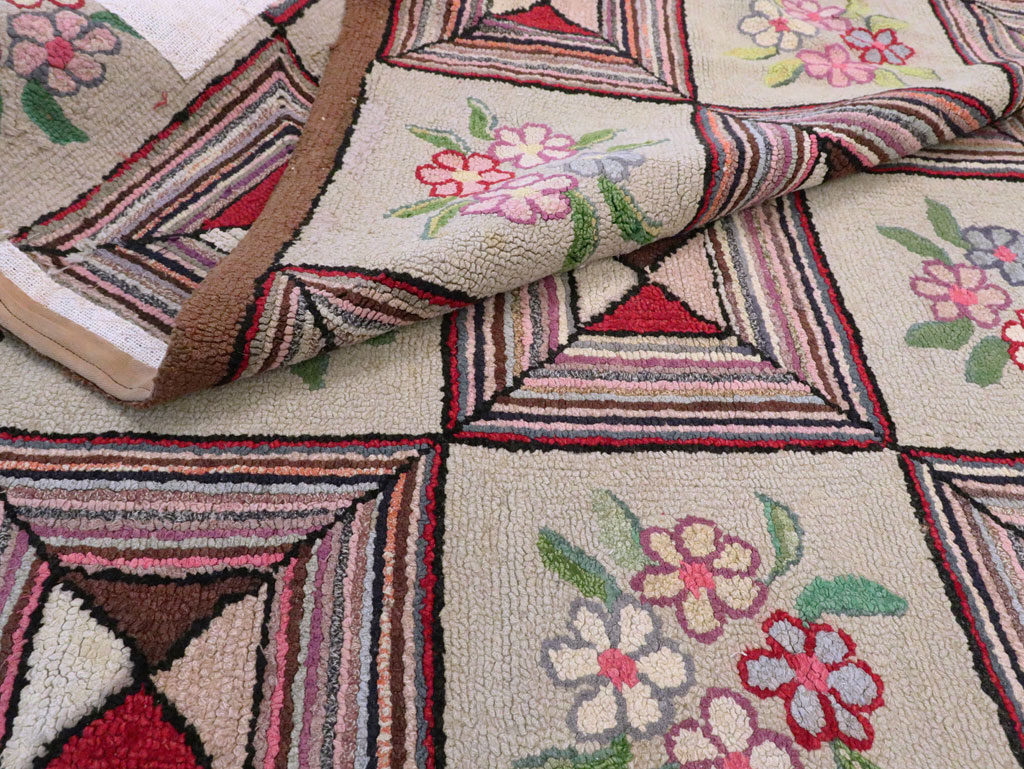 Vintage American Hook Rug, No.21718 - Gsblank
