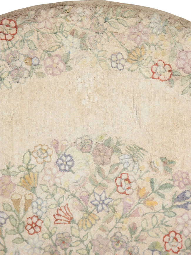 Vintage American Hooked Round Room Size Carpet, No.21726 - Gsblank