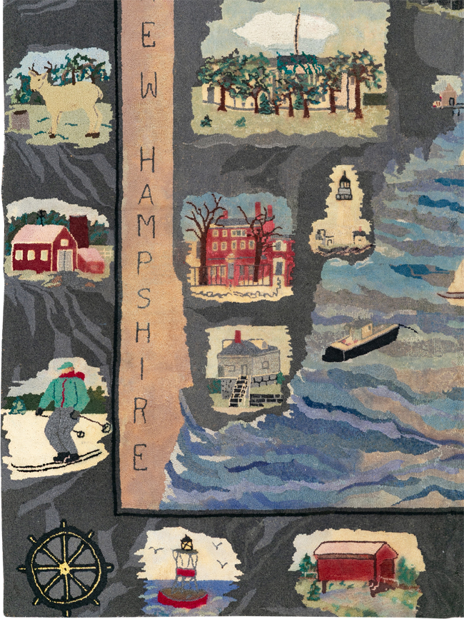Vintage American Hook Pictorial Carpet, No.21727 - Gsblank