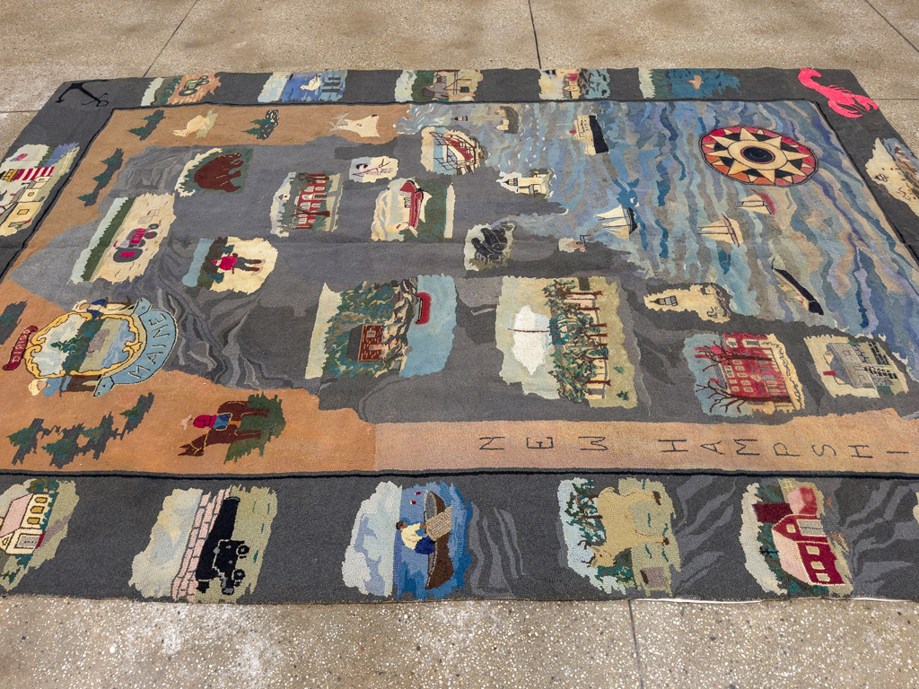 Vintage American Hook Pictorial Carpet, No.21727 - Gsblank