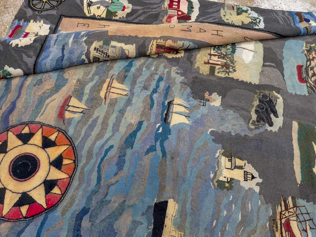Vintage American Hook Pictorial Carpet, No.21727 - Gsblank