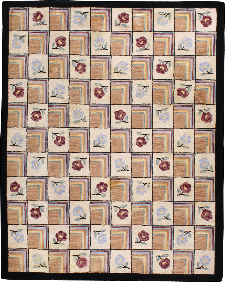 Vintage American Hook Rug, No.21736 - Gsblank